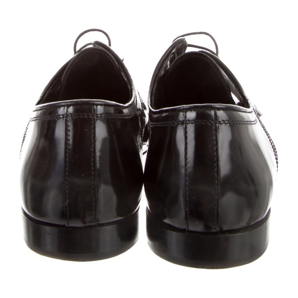 BURBERRY Black LEATHER DERBY SHOES EU 42 Size 9 - Picture 4 of 7